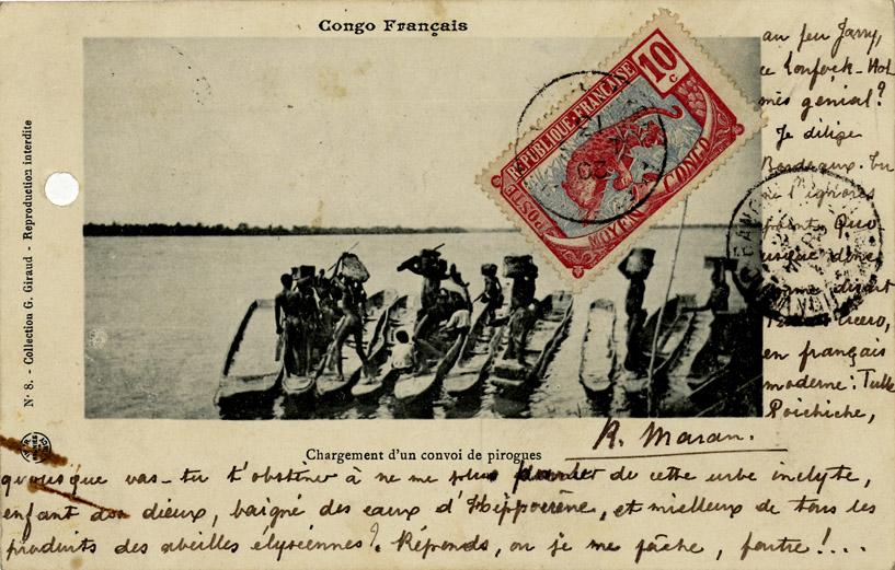 Carte postale de René Maran à Charles Barrailley