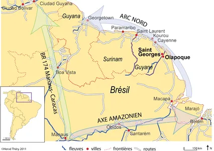 Carte n° 3 : Le pont sur l’Oyapock dans son contexte régional