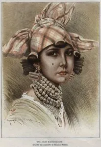 Portrait d'une femme créole coiffée de madras