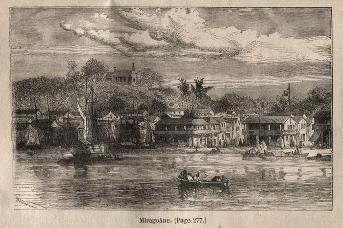 Gravure représentant la ville de Miragoâne