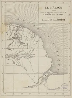 Carte représentant le fleuve du Maroni