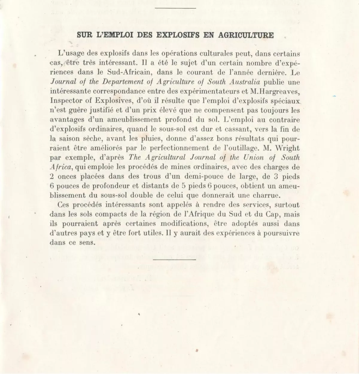 Extrait d'un livre sur l'agriculture