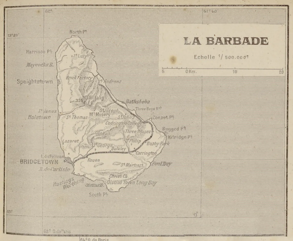 Carte de la Barbade