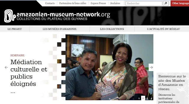 Capture d'écran de la page d'accueil du site Amazonian Museum network