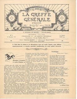 Le Greffe Générale : organe des blessés de la face