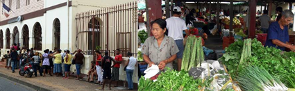 Attente devant la poste et marché à Cayenne