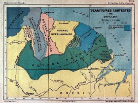 Carte : Le contesté franco-brésilien