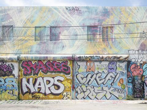 Graffiti autour du quartier de Wynwood, Miami, Etats-Unis