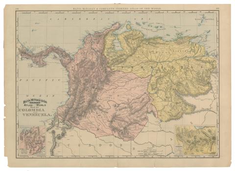 Carte de la Colombie et du Venezuela