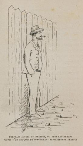 Portrait dessiné du capitaine Alfred Dreyfus durant sa détention sur l'Ile du Diable