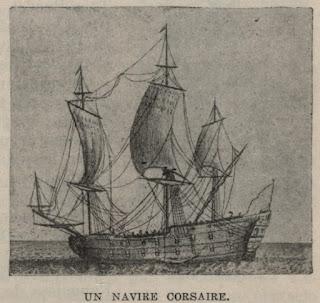 Gravure représentant un navire corsaire