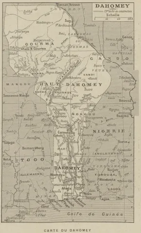 Carte ancienne du Dahomey
