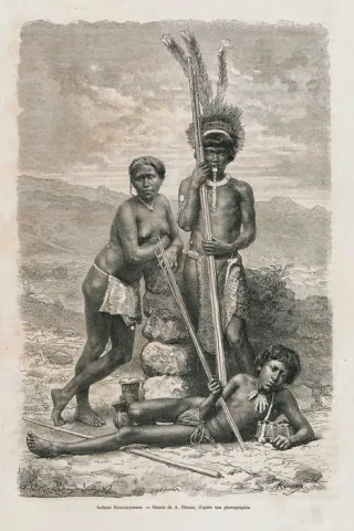 Dessin représentant des Roucouyens