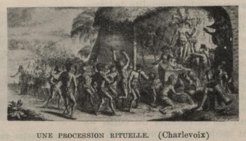 Dessin d'une procession rituelle