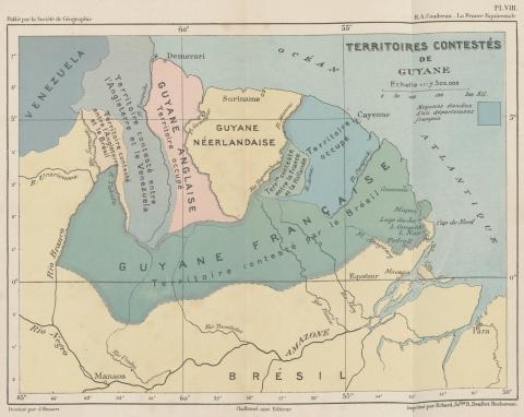 Carte des territoires contestés de Guyane